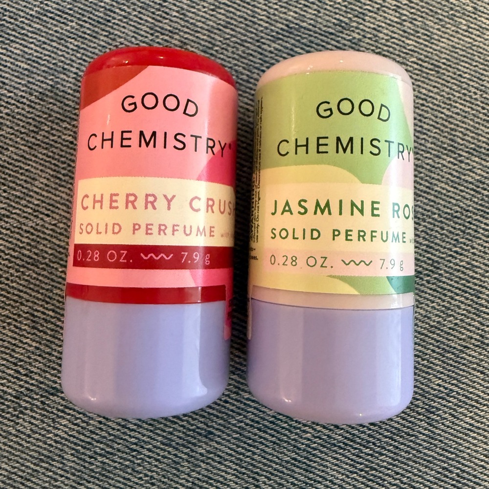 Good Chemistry Solid Perfume Stick Duo Cherry Crush Jasmine Rose 0.28oz New x2